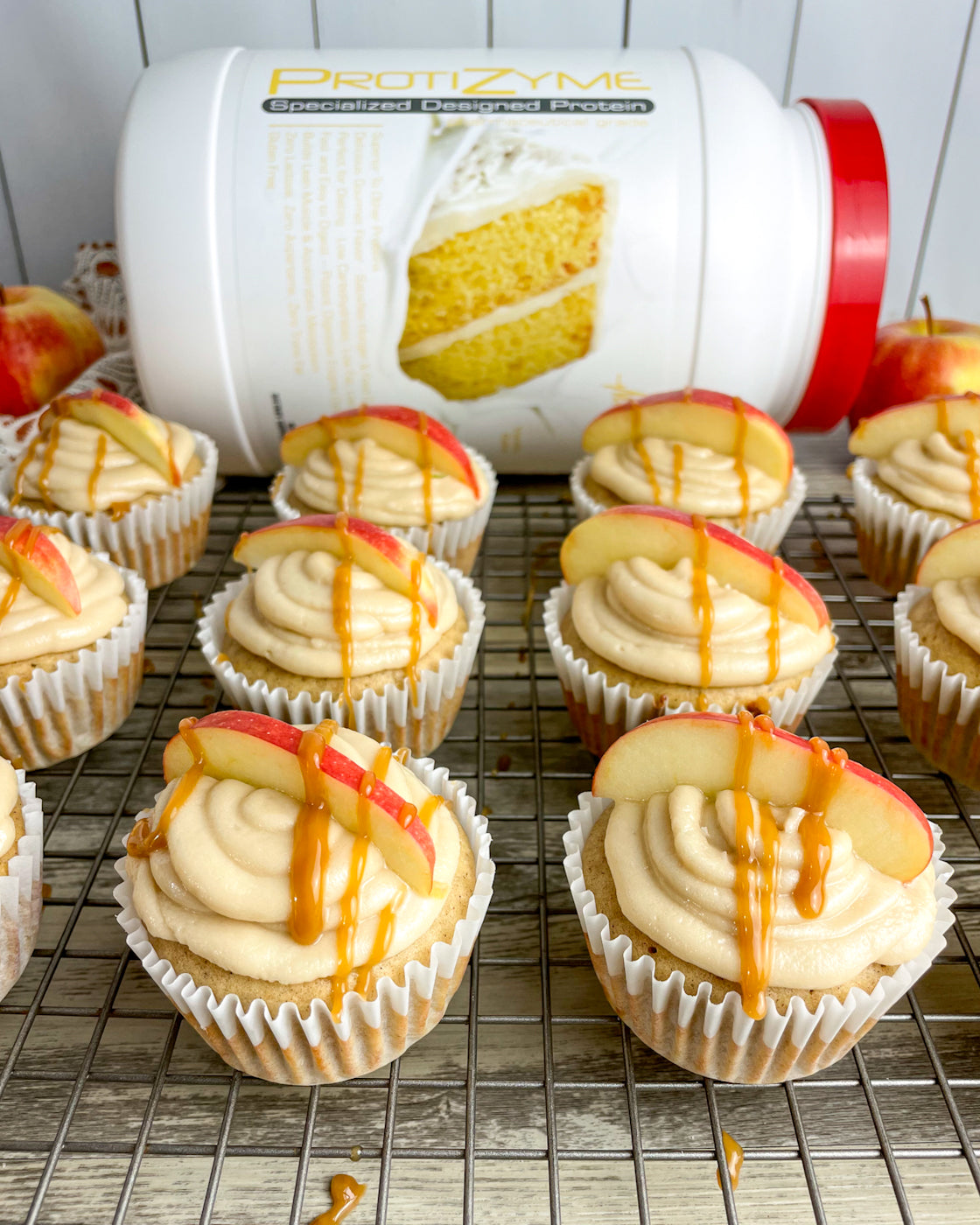 Caramel Apple Protein Cupcakes