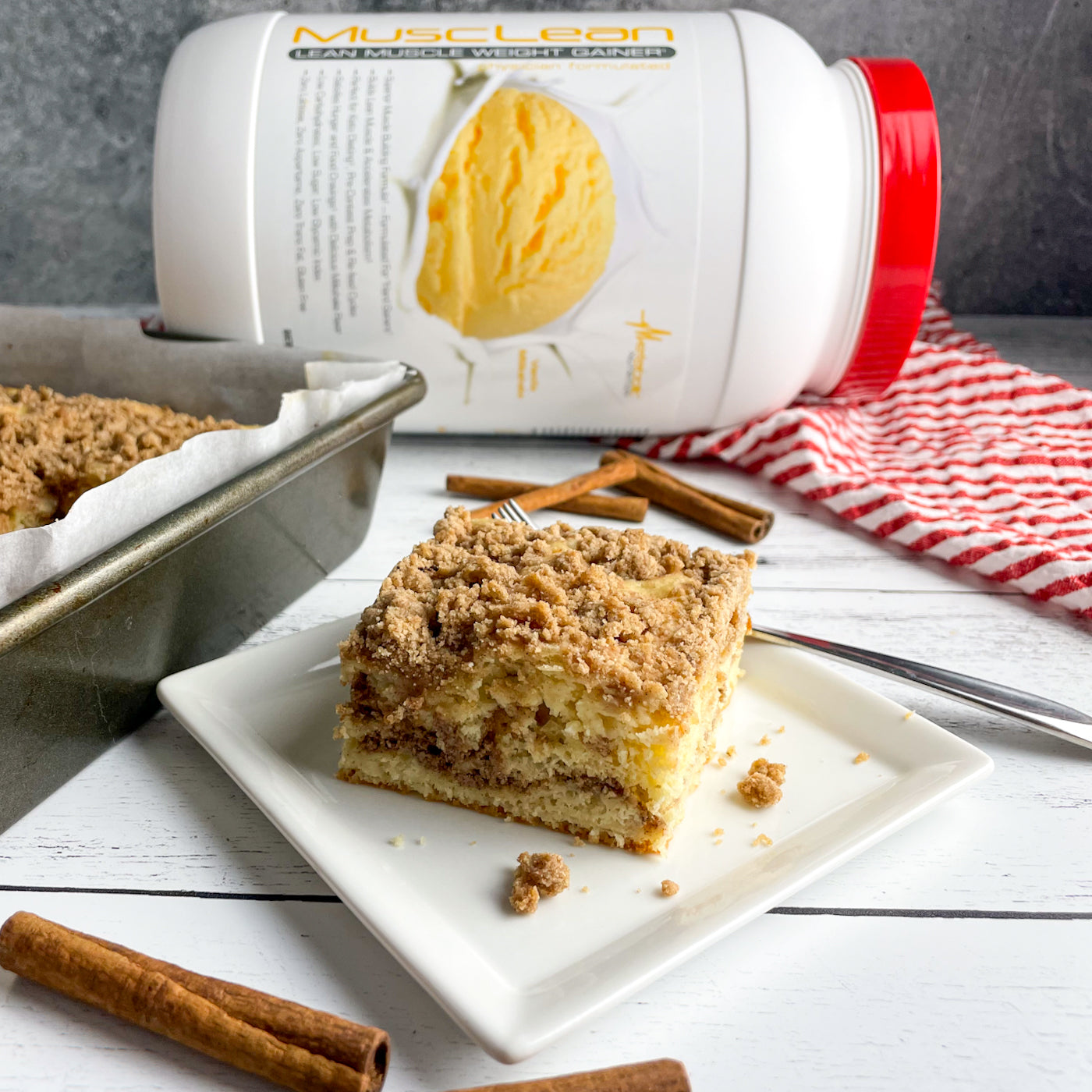 Cinnamon Streusel Protein Coffee Cake