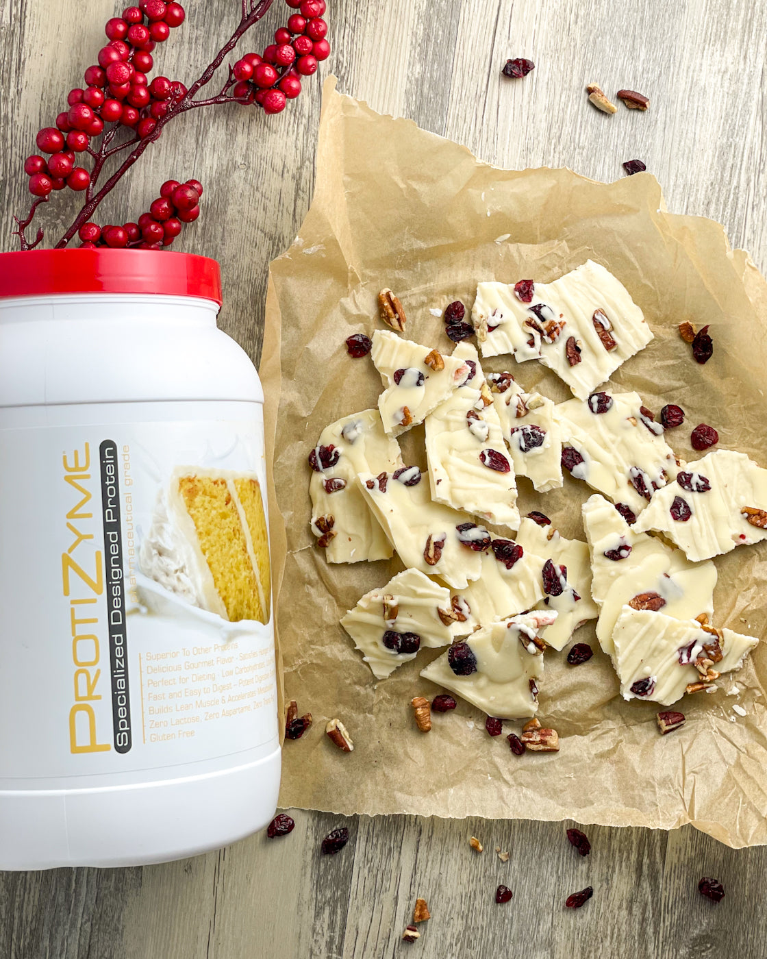 Cranberry Almond Protein Bark