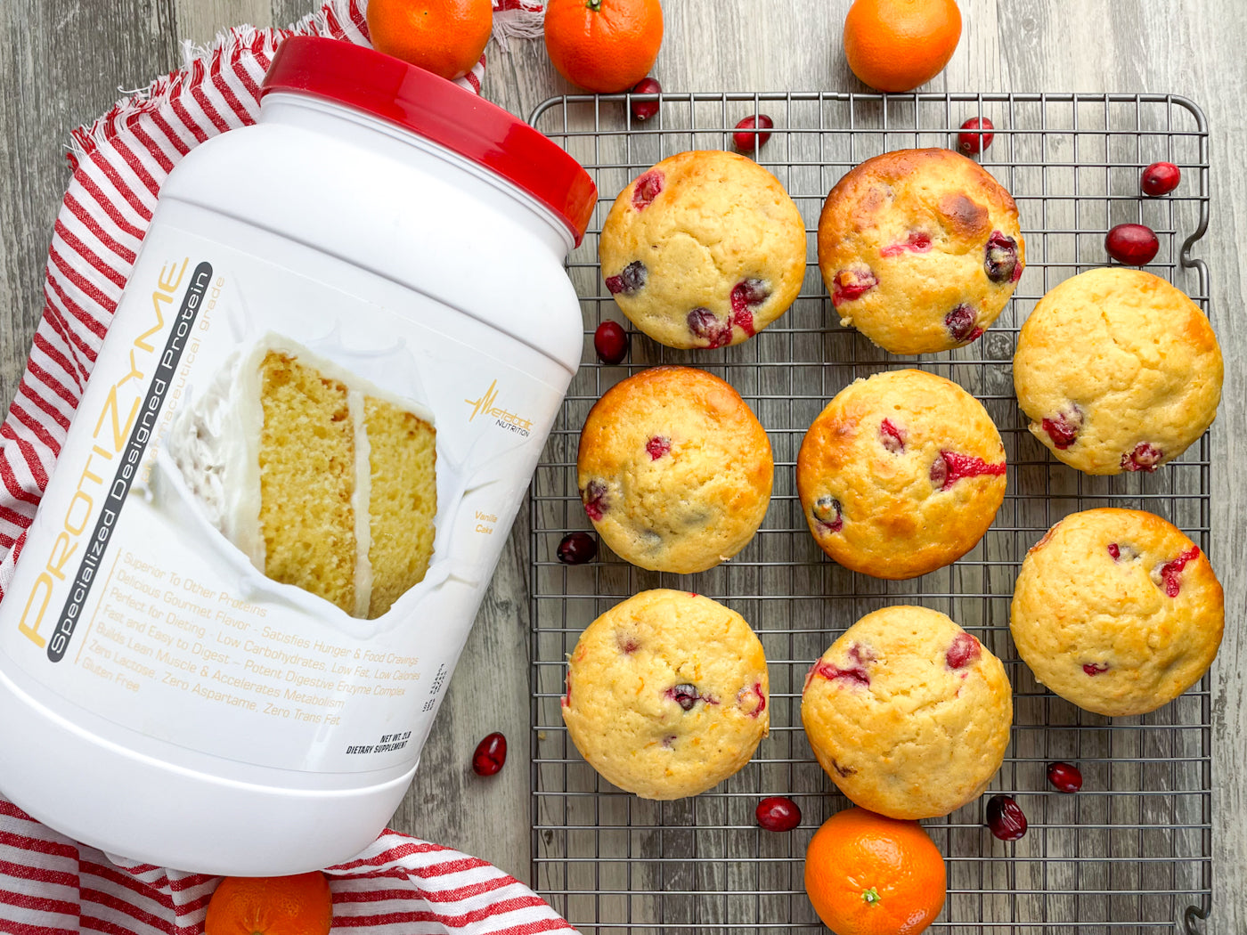 Cranberry Orange Protein Muffins