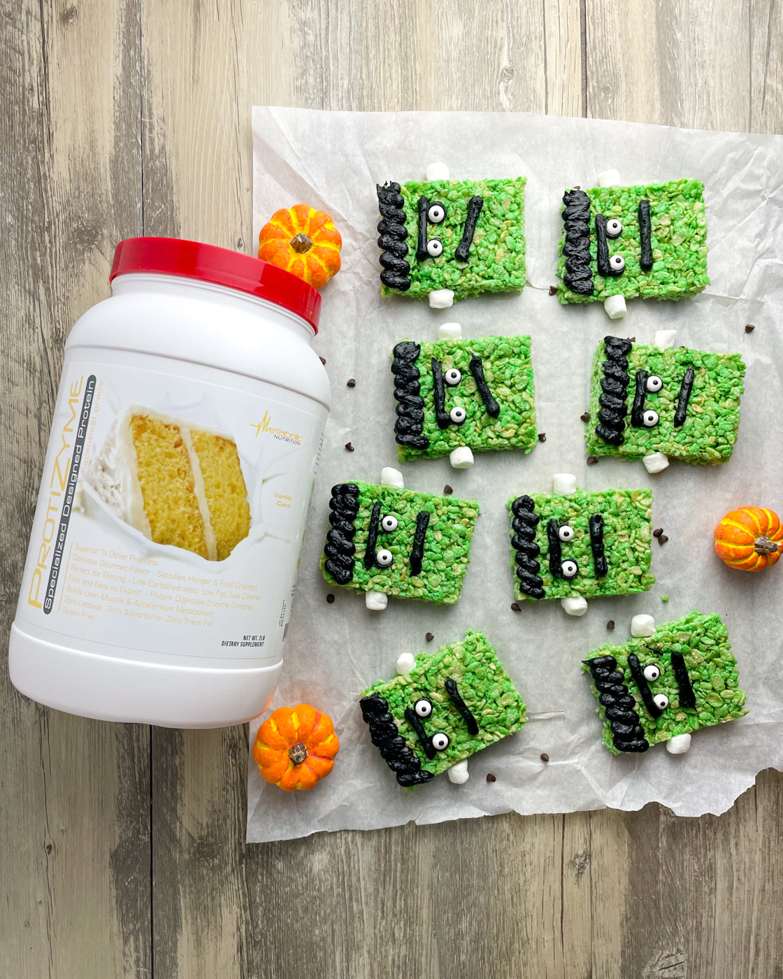 Frankenstein Protein Rice Crispy Treats