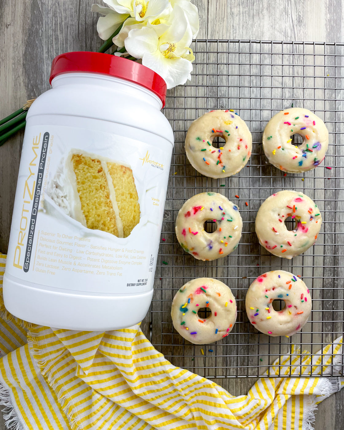 Glazed Sprinkle Protein Donuts