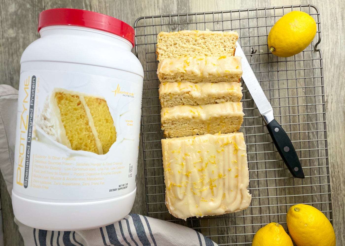Iced Lemon Protein Loaf