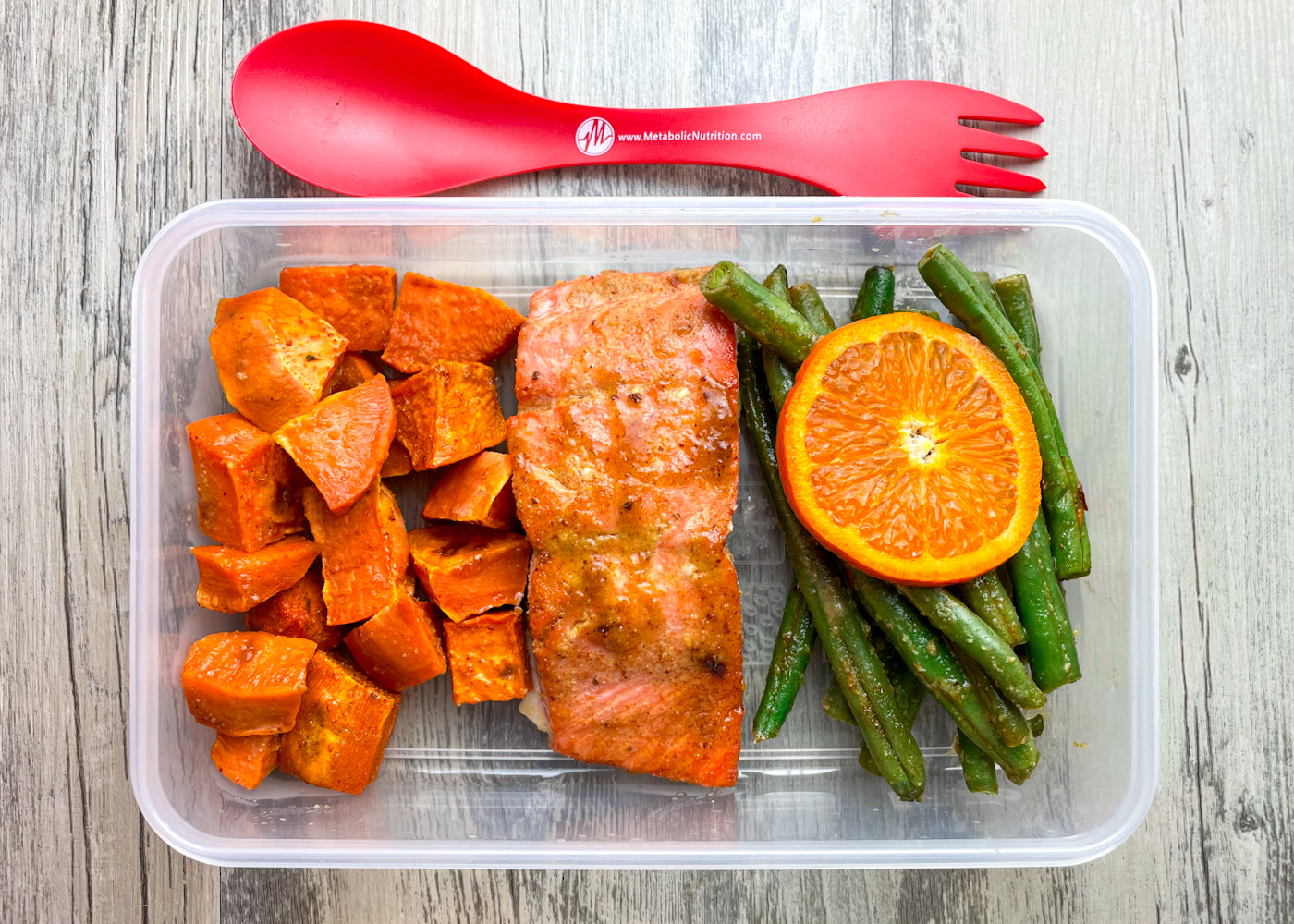 Maple Dijon Salmon Sweet Potatoes & Green Beans