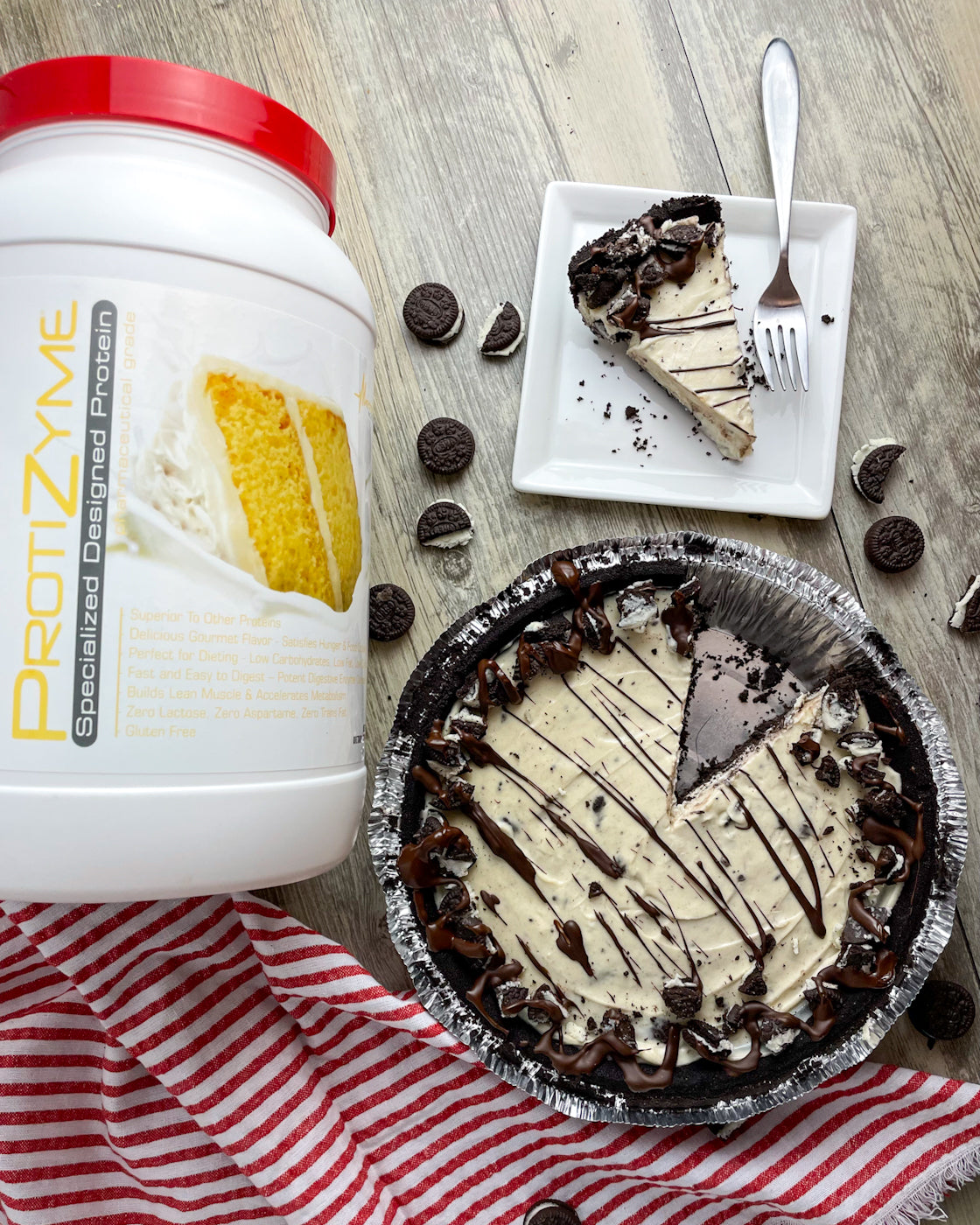 No Bake Oreo Protein Cheesecake