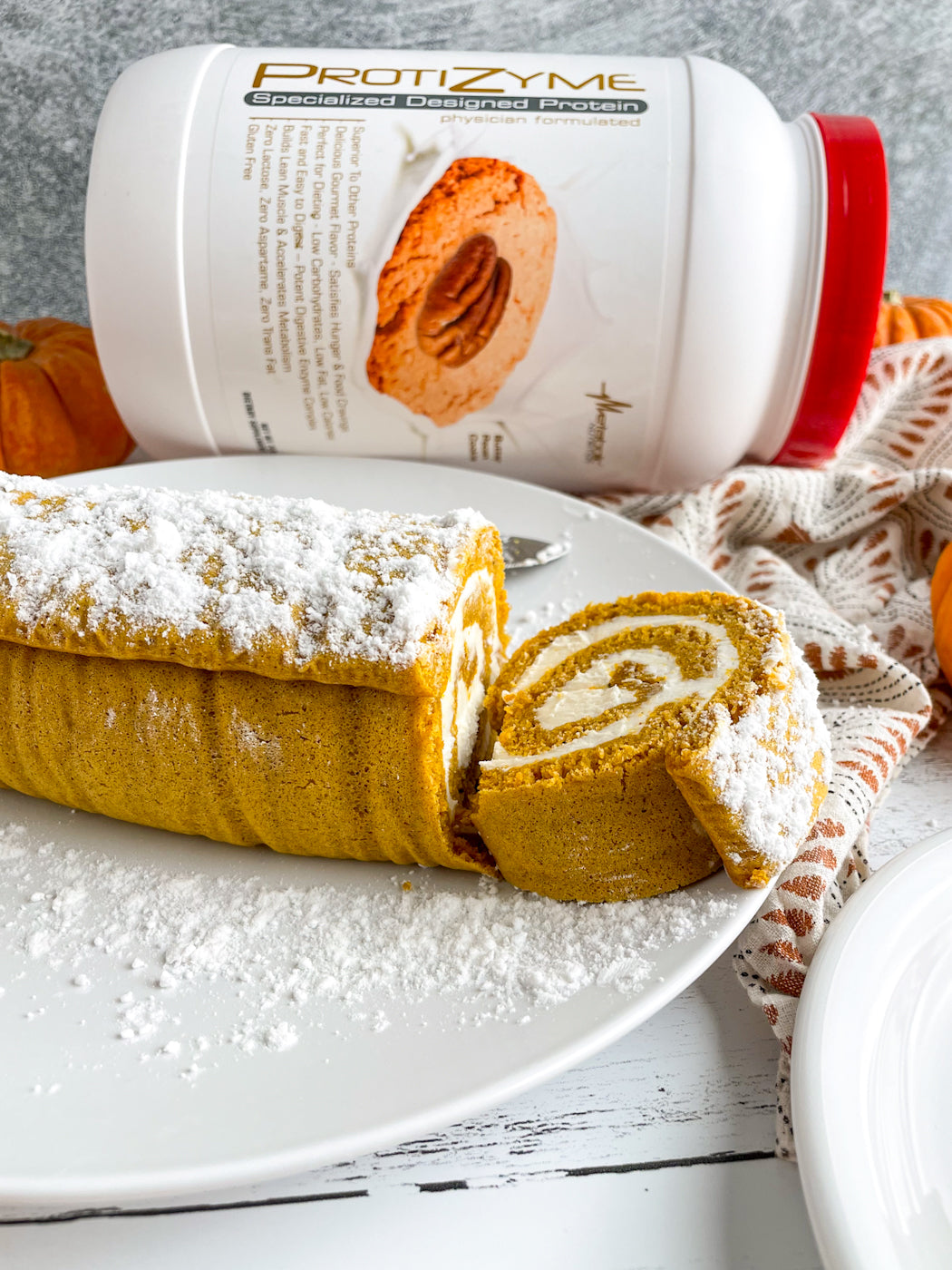 Protein Pumpkin Cheesecake Roll