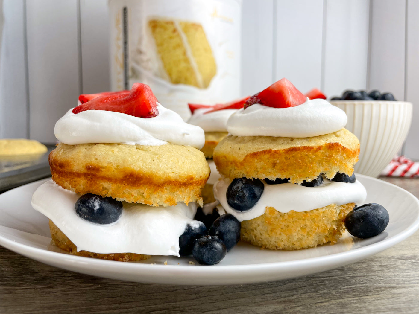 Red White & Blue Protein Shortcakes