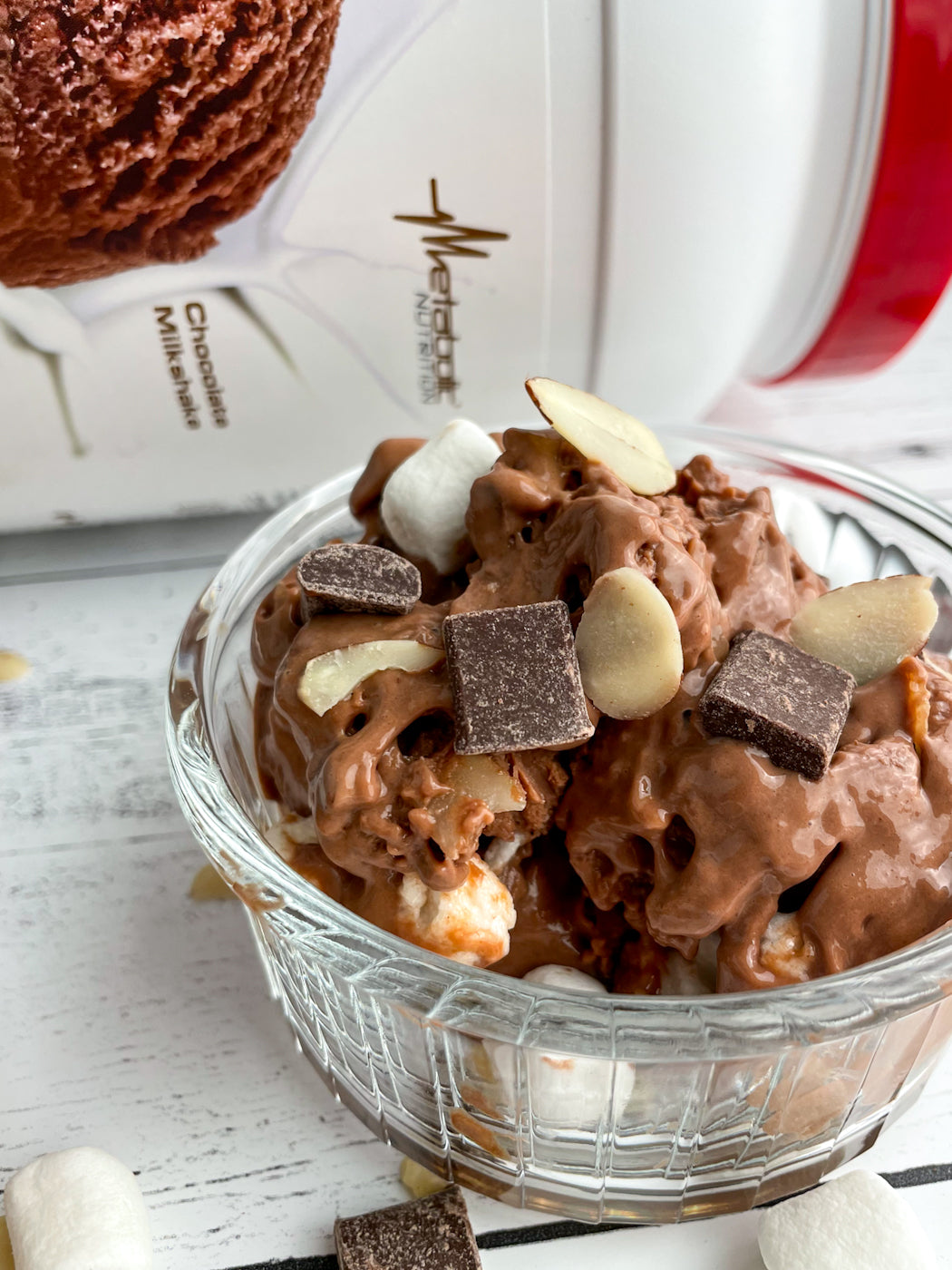 ROCKY ROAD PROTEIN ICE CREAM