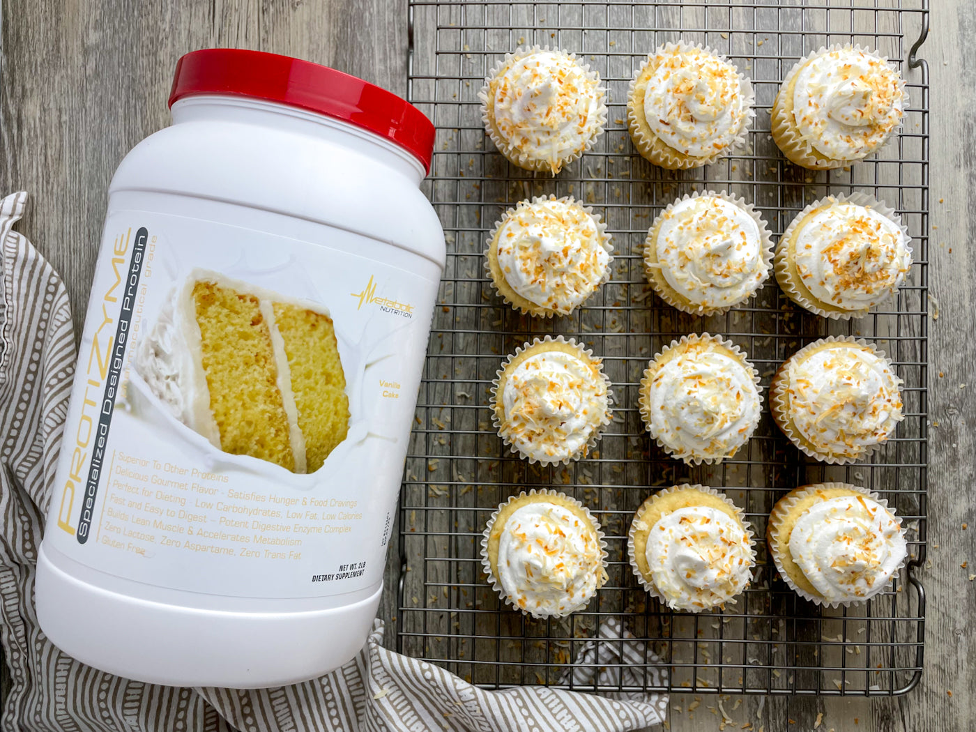 Toasted Coconut Protein Cupcakes