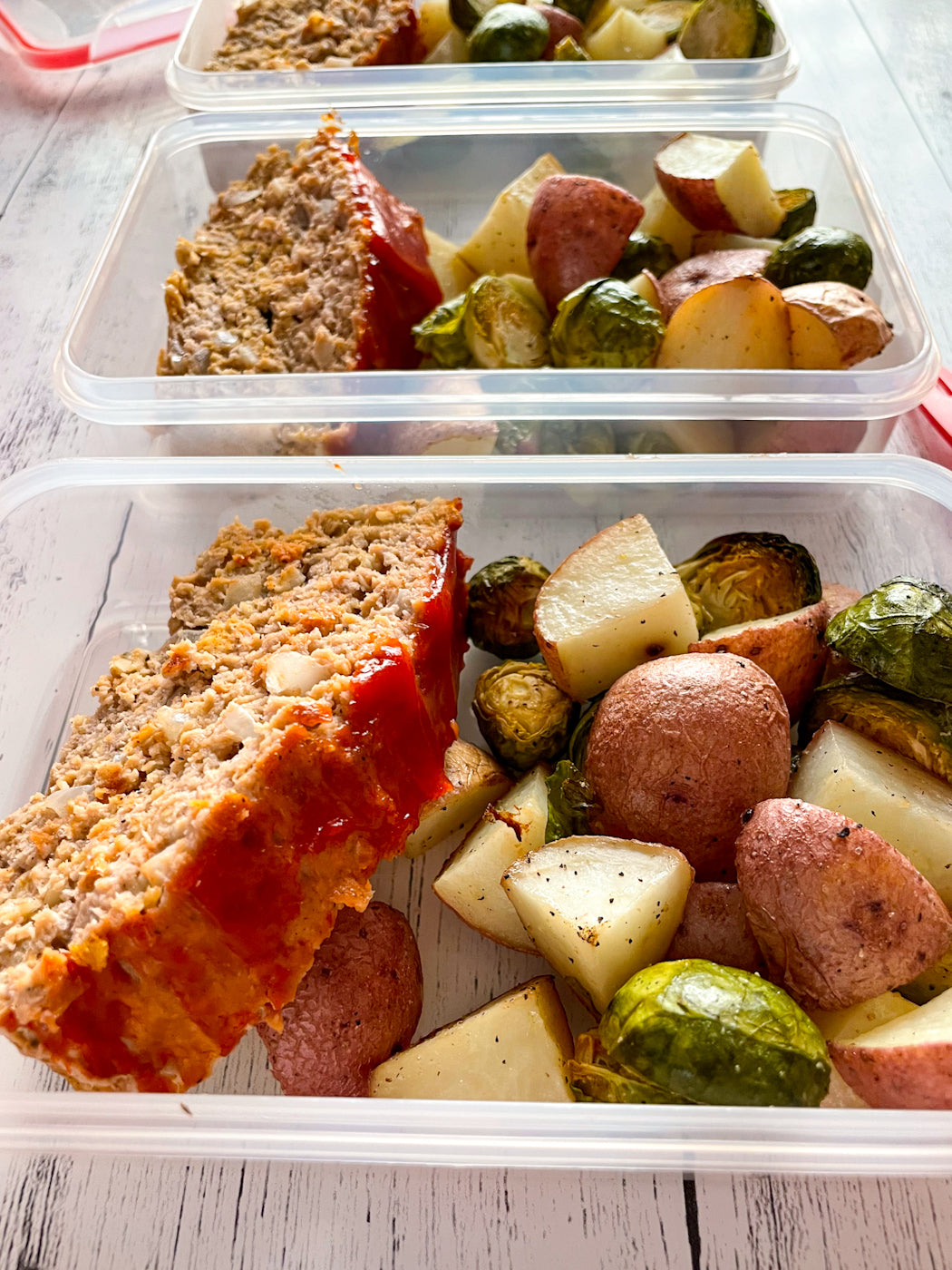 Turkey Meatloaf, Potatoes and Brussels
